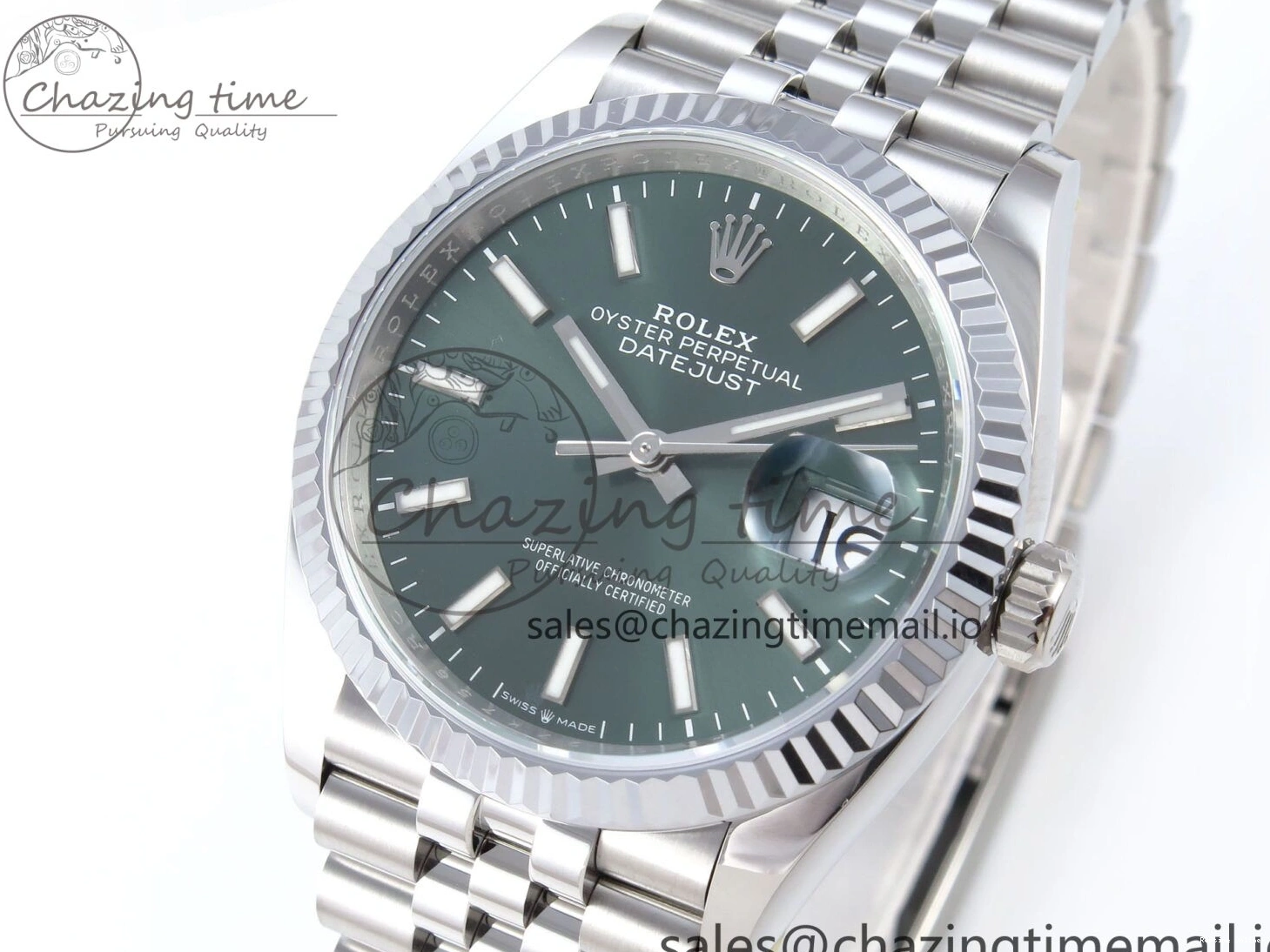 0118 DateJust 36 126234 QF+ 1:1 Best Edition 904L Steel Green Stick Dial on SS Jubilee Bracelet VR Soft 925